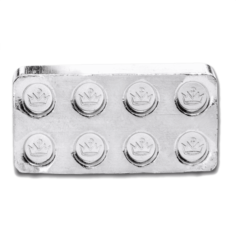 Building Block 1oz Silver Stackable Bar Front View