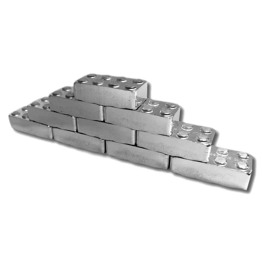 Building Block 1oz Silver Stackable Bar Stacked View