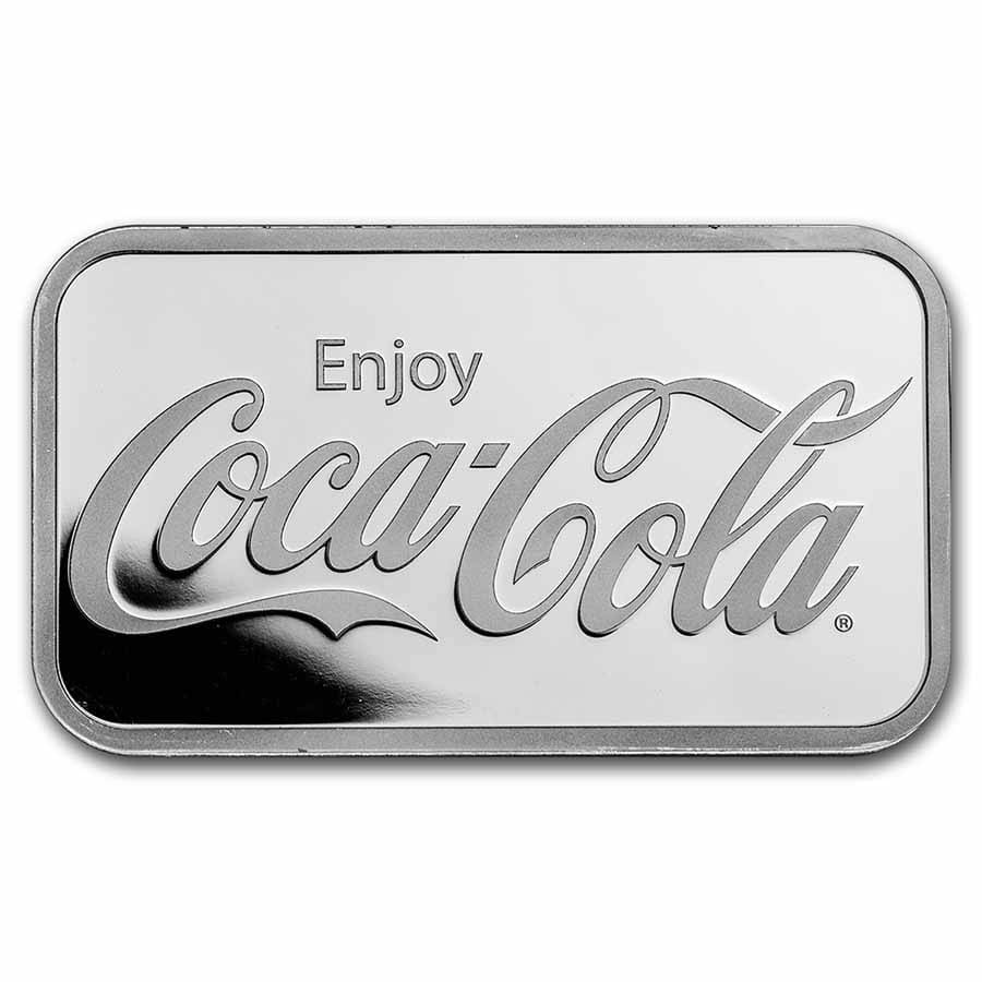 Coca-Cola 1oz Silver Bar - Front of Bar