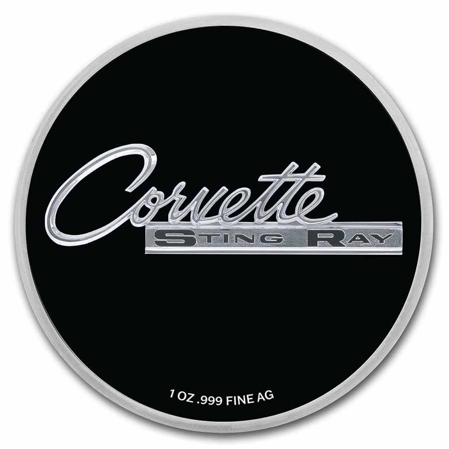 Corvette (1963) Black Stingray 1oz Colourised Silver Coin (TEP) Back of Coin