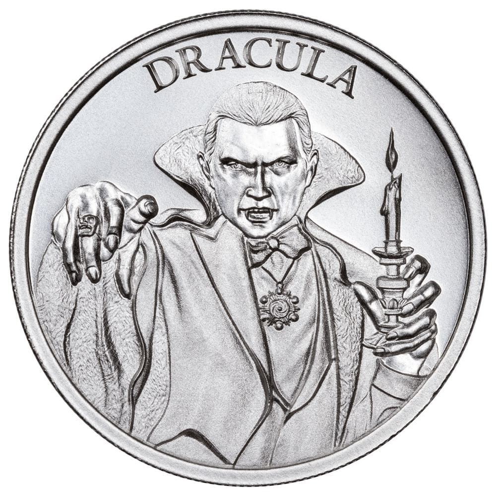 Dracula - Vintage Horror Series 2oz Silver Bullion Round Reverse View