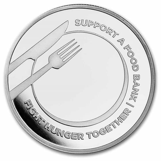 Fight Hunger Together 1oz Silver TEP Coin - Reverse View
