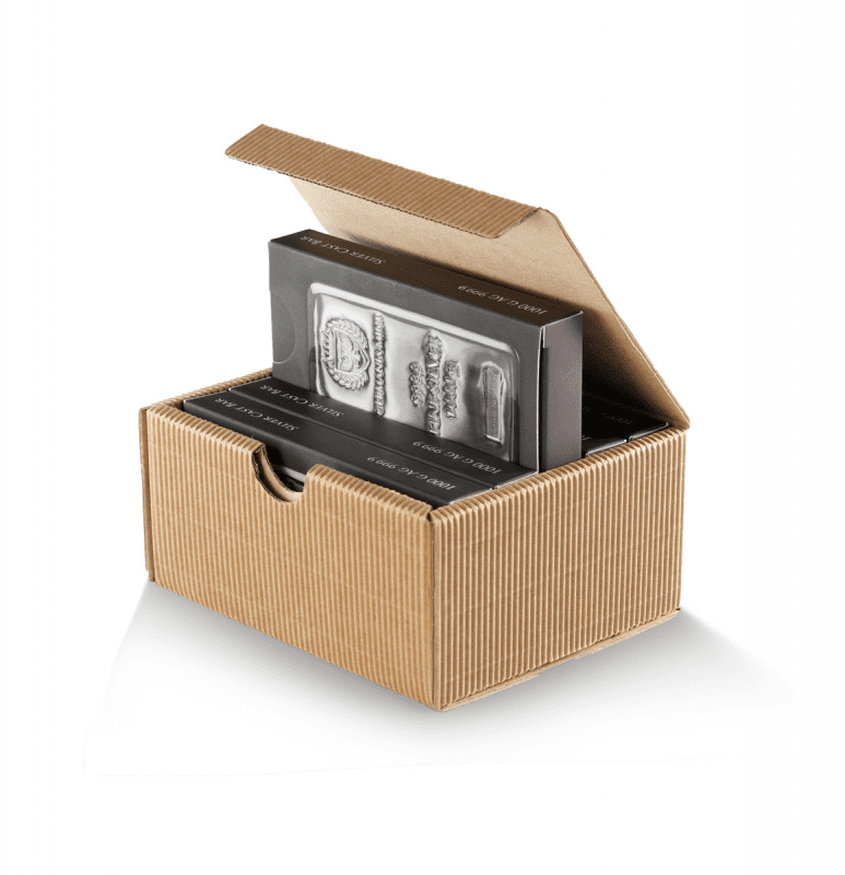 Germania Mint 1kg Silver Bullion Cast Bar - In Bulk Box