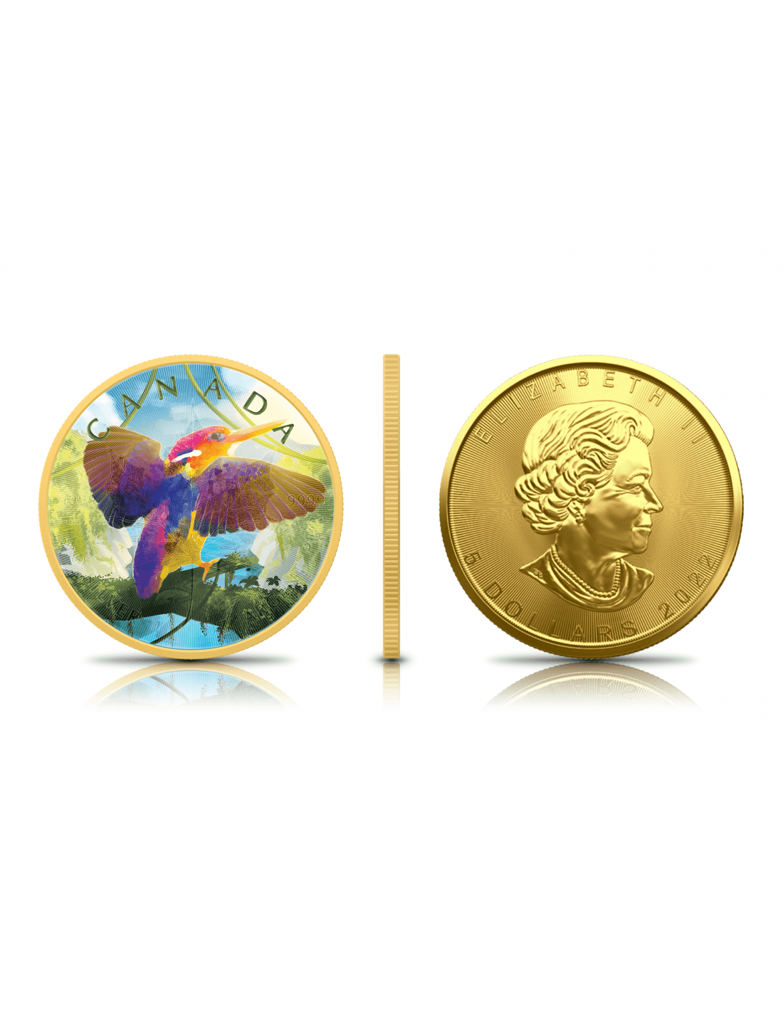 2022 $5 Colours of Paradise 3 x 1oz Silver Maple Leaf Coin Set - Reverse View 1