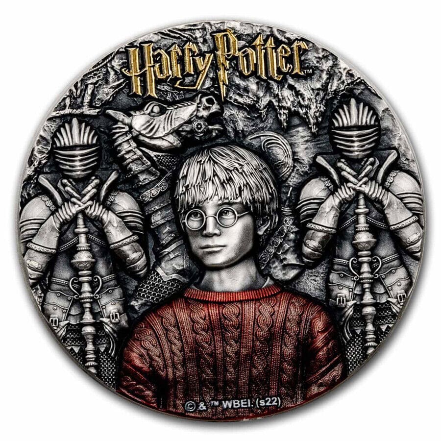 2022 Harry Potter and the Philosopher's Stone 2oz Silver Coin - Reverse View