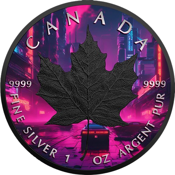 2023 $5 Cyberpunk Dragon 1oz Silver Maple Leaf Coin - Obverse View
