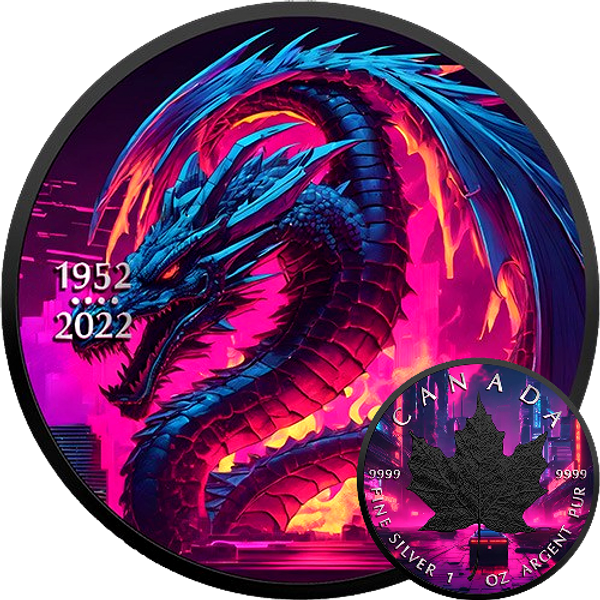 2023 $5 Cyberpunk Dragon 1oz Silver Maple Leaf Coin Overview