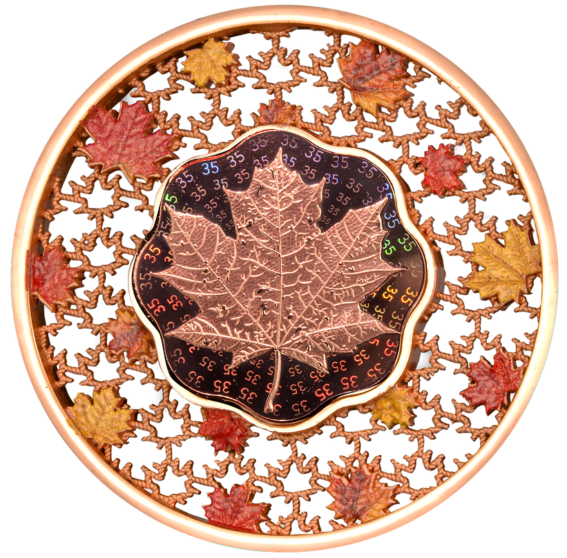 2023 $5 Filigree Maple Leaf 2oz Silver Coin - Reverse View