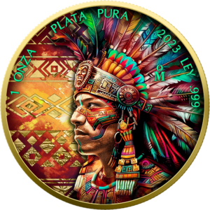 2023 Aztec Men - Aztec Empire Series 1oz Silver Libertad Coin - Reverse View