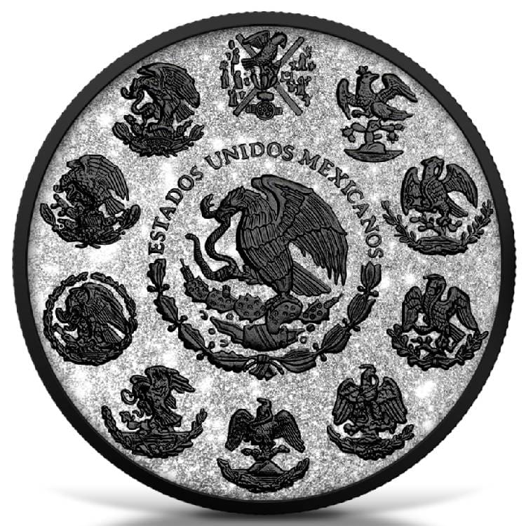 2023 Diamond Dust & Black Platinum 1oz Silver Libertad Coin - Obverse View