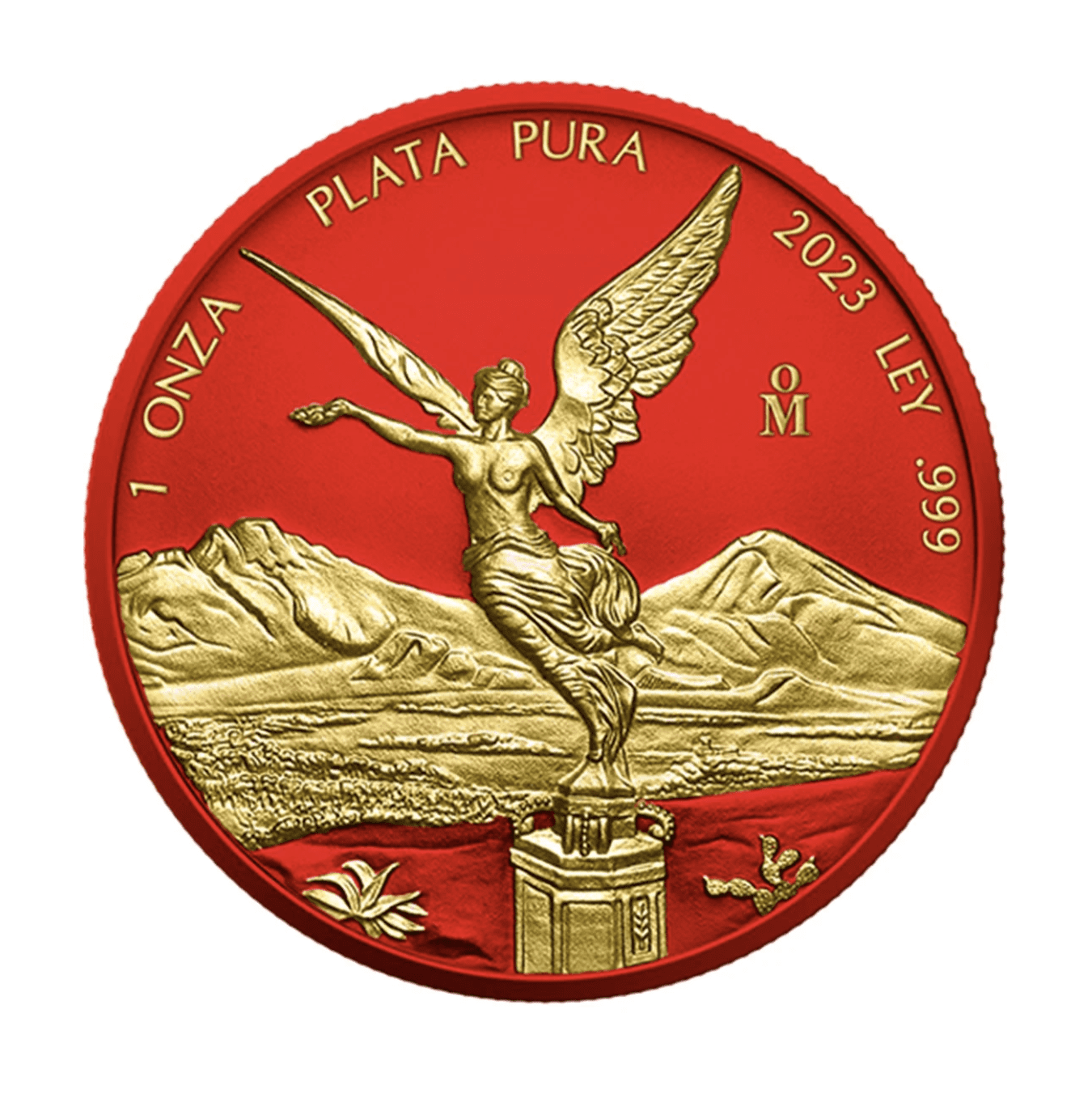2023 Space Metals Red & Gold Libertad 1oz Silver Coin - Reverse View