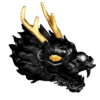 2024 $5 Dragon Head 3oz Silver 3D Black Ruthenium & Gilded Coin - Side View 1