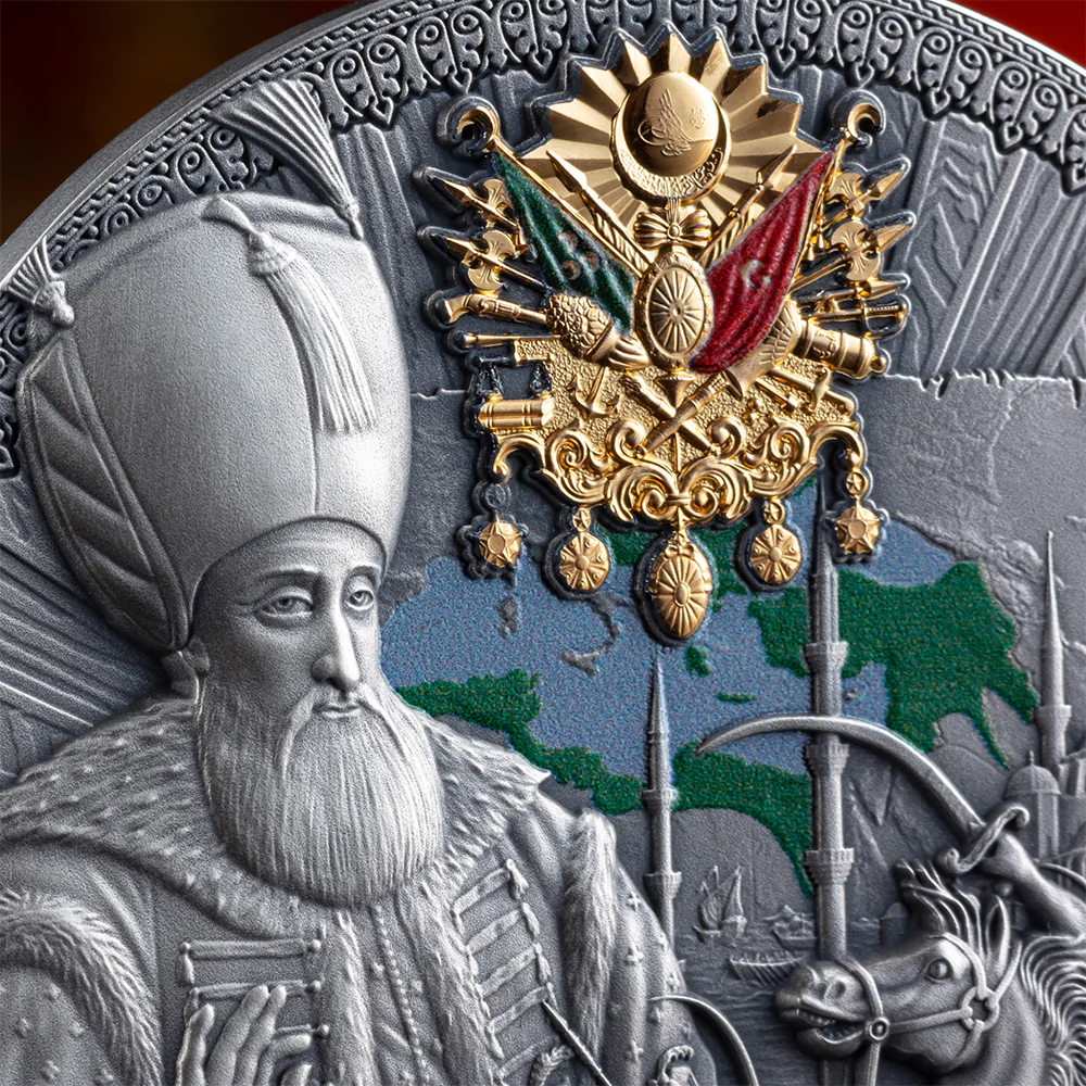 2024 Ottoman Empire - Legacy of the Greatest Empires 2oz Silver Antiqued Coin - Closeup Reverse View