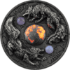 2024 Ragnarok Skoll & Hati 2oz Silver Ultra High Relief Coin - Reverse Glowing