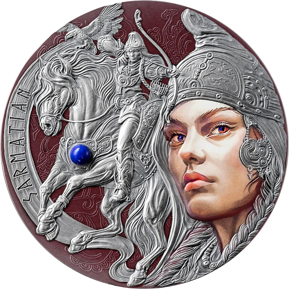 2024 Sarmatians Femina Bellator 2oz Silver Antiqued Coin - Reverse View