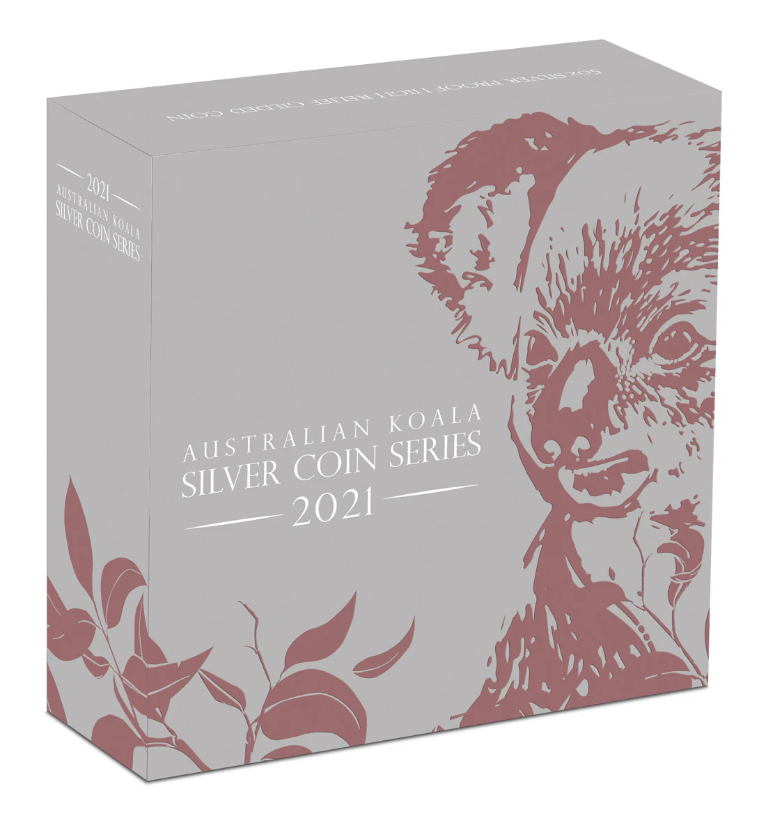 2021 $8 Australian Koala 5oz Silver Proof High Relief Gilded Coin - Boxed View