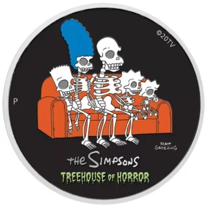 2022 $1 The Simpsons Treehouse of Horror 1oz Silver Coloured Coin