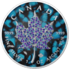 2022 $5 January - Seasons 1oz Silver Bejeweled Maple Leaf Coin - Reverse View