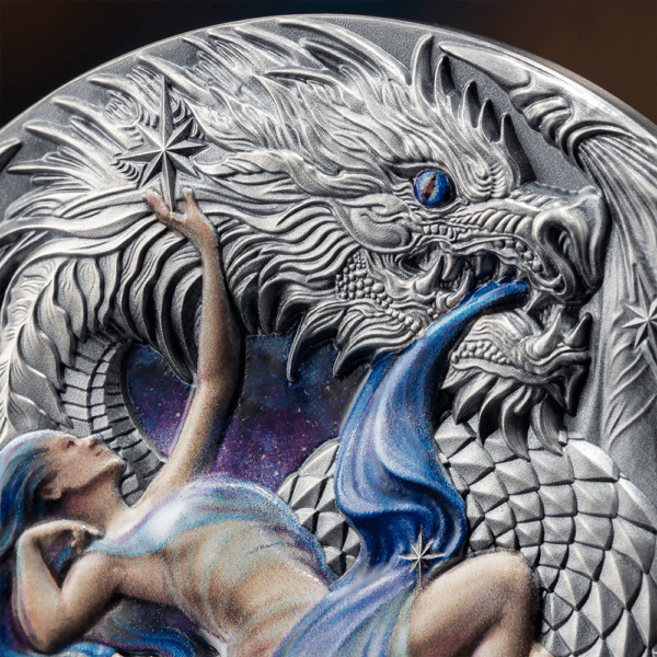 2023 The Dragonology - Starburst Amphithere 2oz Silver High Relief Coin - Image 3