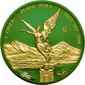 2023 Space Metals - Green 1oz Silver Libertad Coin - Reverse View