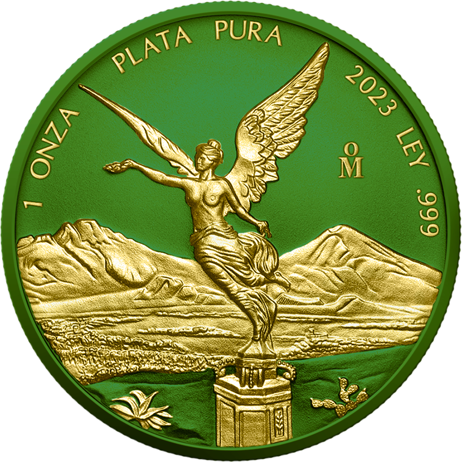 2023 Space Metals - Green 1oz Silver Libertad Coin - Reverse View