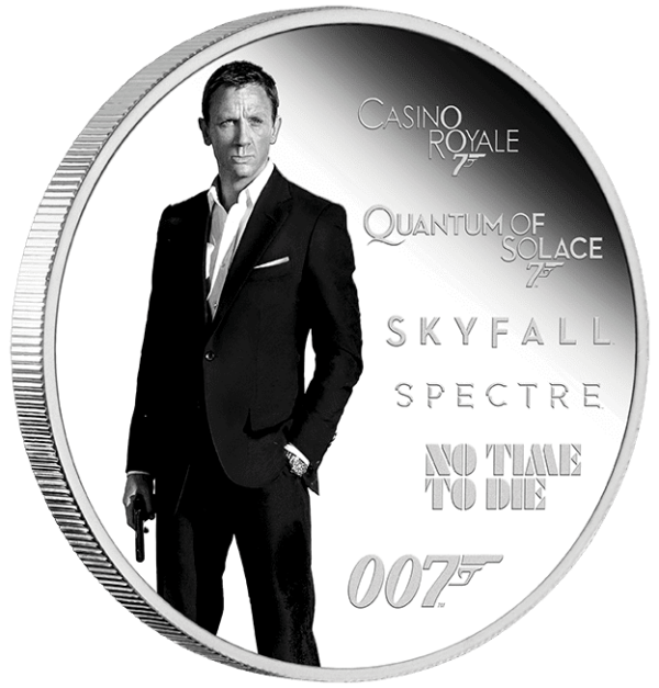 2024 $1 James Bond Legacy 1oz Silver Proof Coloured Coin - Reverse View