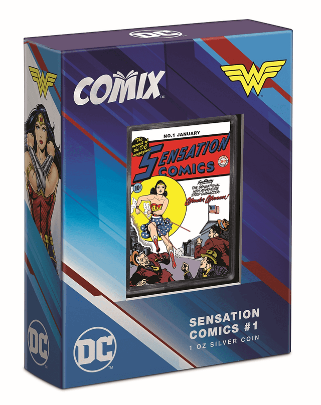 2024 $2 DC Sensation Comics Wonder Woman COMIX 1oz Silver Proof Coin - Boxed