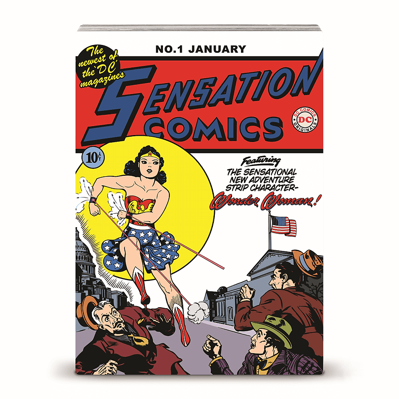 2024 $2 DC Sensation Comics Wonder Woman COMIX 1oz Silver Proof Coin - Reverse View 1