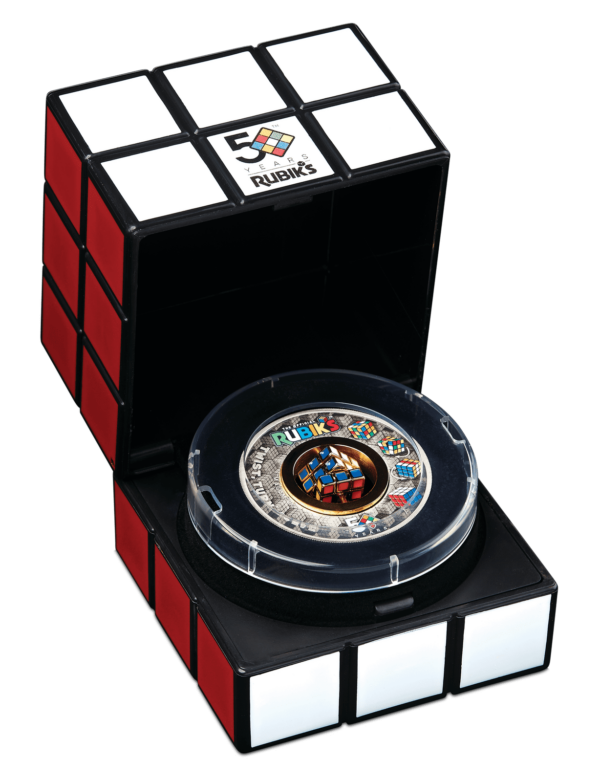 2024 $2 Rubik's Cube 50th Anniversary 2oz Silver Antiqued Coin - Image 3