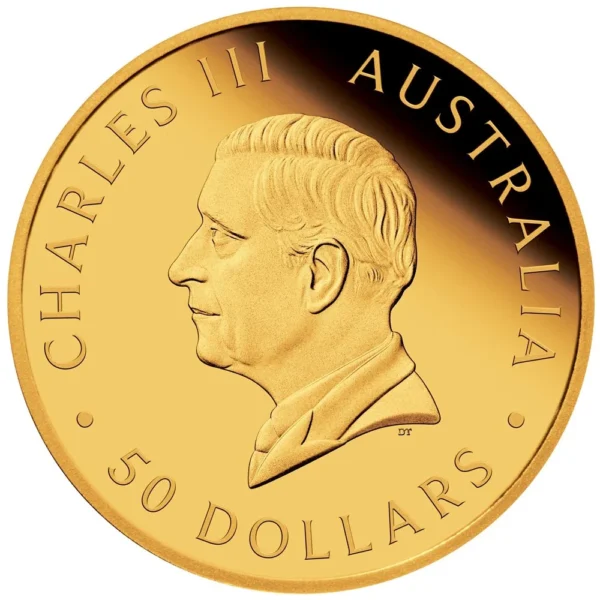 2024 $50 The Perth Mint 125th Anniversary Australia Double Sovereign Gold Proof Coin - Obverse View