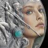 2024 Amazon Femina Bellator 2oz Silver Coloured Antiqued Coin - Closeup Reverse View