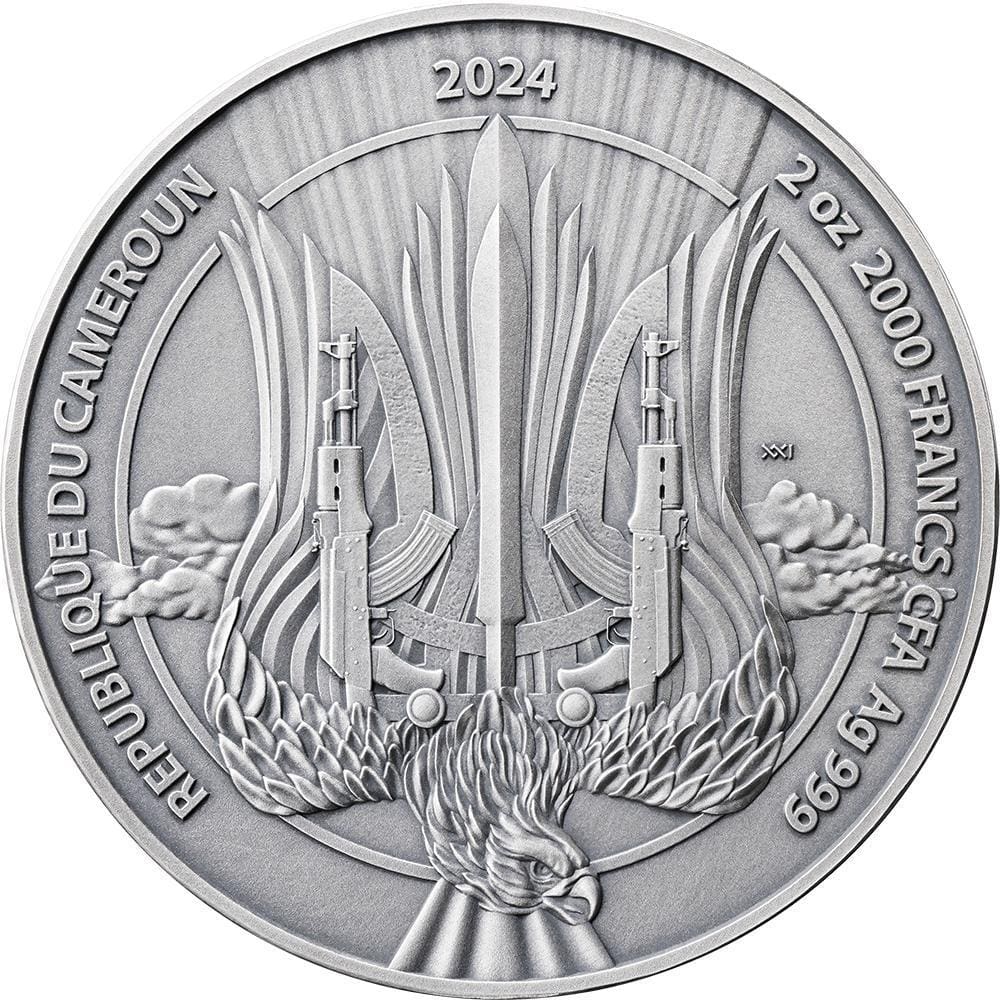 2024 Army Of Drones 2oz Silver High Relief Coloured Coin - Obverse View
