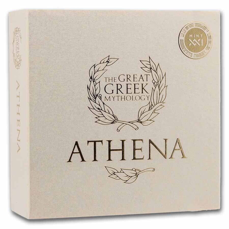 2024 Athena – The Great Greek Mythology 1oz Silver Gilded High Relief Coin - Outer Sleeve View