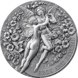 2024 Eros And Psyche Celestial Beauty 2oz Silver Antiqued Coin