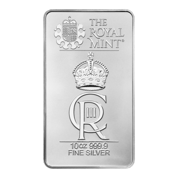 The Royal Celebration 10oz Silver Bullion Minted Bar - Back of Bar