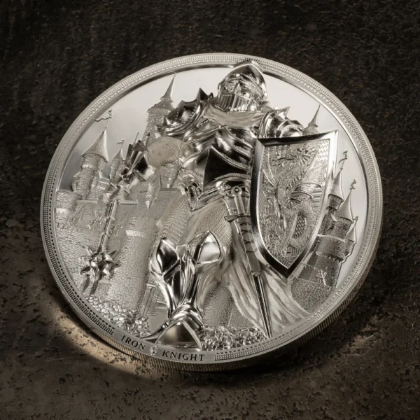 2024 $25 Iron Knight 5oz Mega High Relief Silver Coin - Image 5