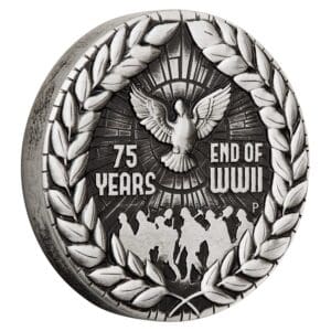 2020 $2 End of World War II 75th Anniversary 2oz Silver Antiqued Coin
