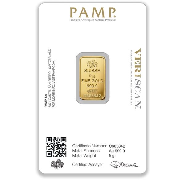 PAMP Suisse 5g Gold Bar - Image 2