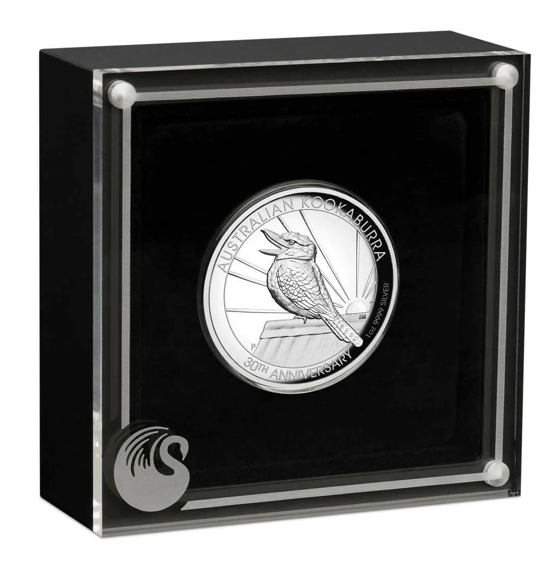 2020 $1 Australian Kookaburra 30 Years 1oz Silver High Relief Proof Coin - Cased View