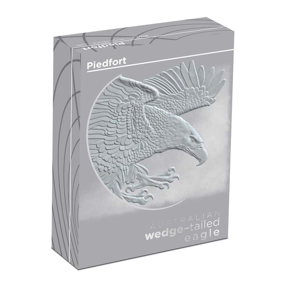 2020 $2 Australian Wedge-tailed Eagle 2oz Silver Proof Piedfort Coin - Boxed View