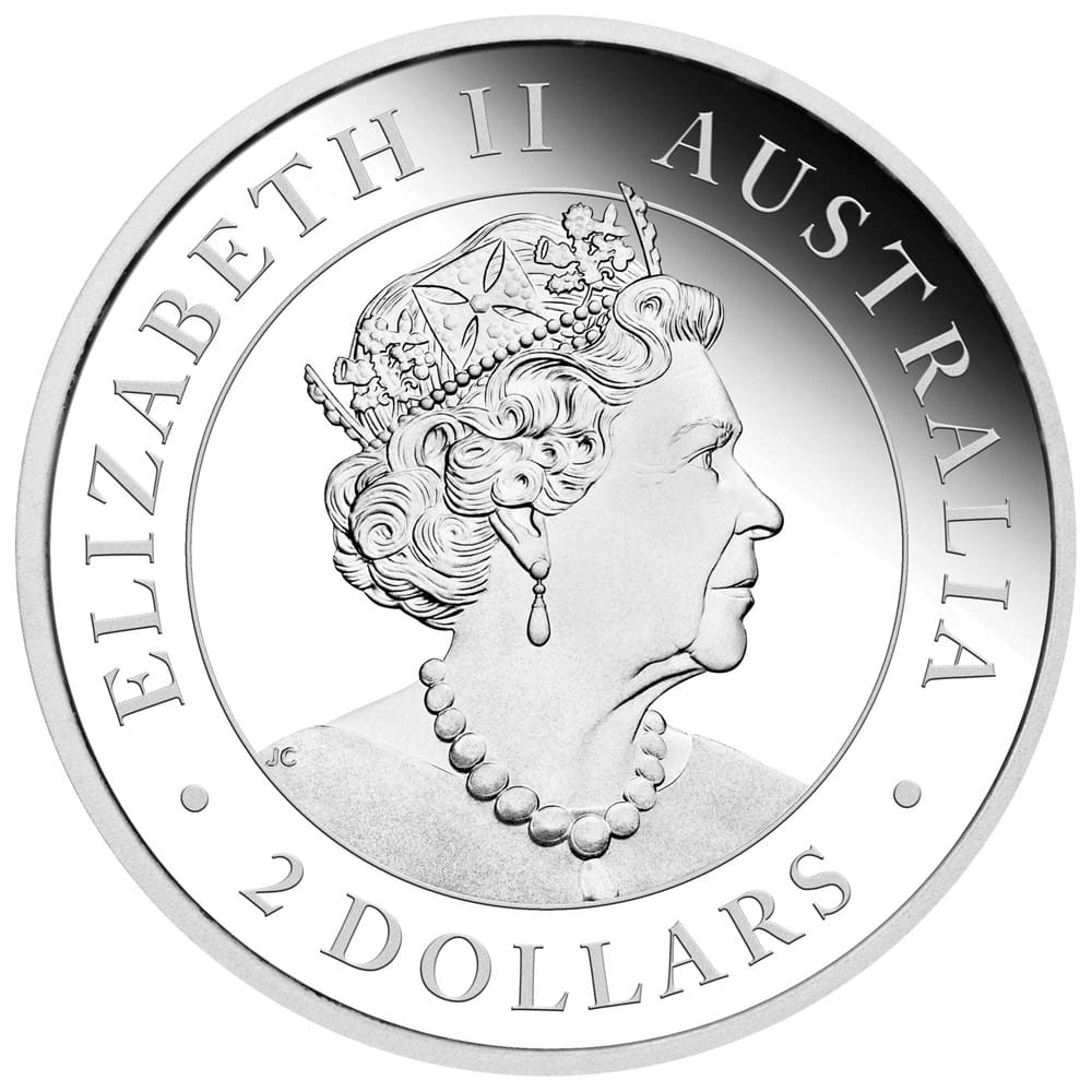 2020 $2 Australian Wedge-tailed Eagle 2oz Silver Proof Piedfort Coin - Obverse View