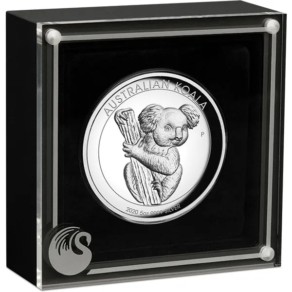 2020 $8 Australian Koala 5oz Silver Proof High Relief Coin - Cased View