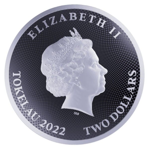 2022 $2 Hibernia Silver 1oz BU Coin - Obverse View