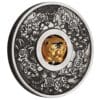 2022 Year Of The Tiger Rotating Charm 1oz Silver Antiqued Coin - Tilted Reverse View