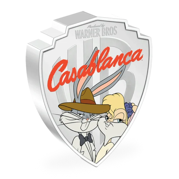 2023 $5 Warner Bros 100 Casablanca - Looney Tunes Mashups 2oz Coin - Reverse View