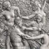 2023 Nymphs And Satyr 5oz Silver Antiqued High Relief Coin - Closeup Reverse View