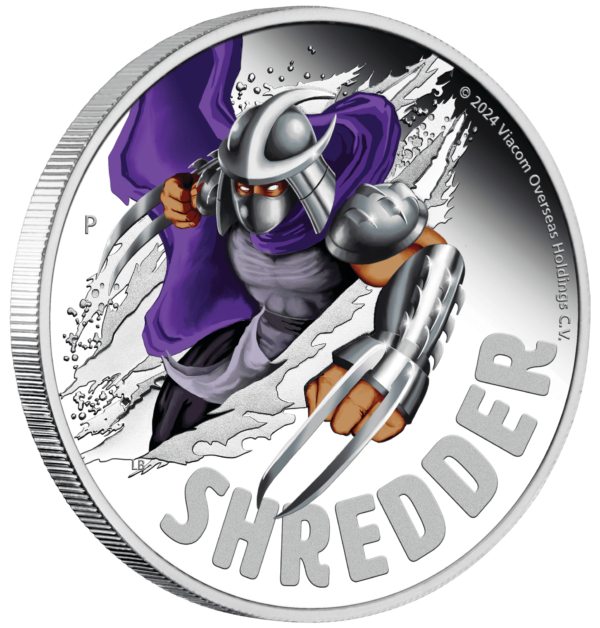 2024 $1 Shredder - Teenage Mutant Ninja Turtles 1oz Silver Coloured Proof Coin - Image 2