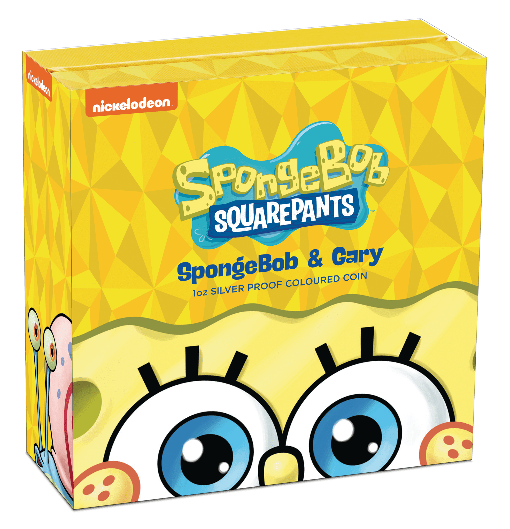 2024 $1 Spongebob & Gary - Spongebob Squarepants 1oz Silver Coloured Proof Coin - Front of Box