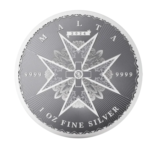 2024 €5 Malta Maltese Cross 1oz Silver Bullion Coin - Reverse View