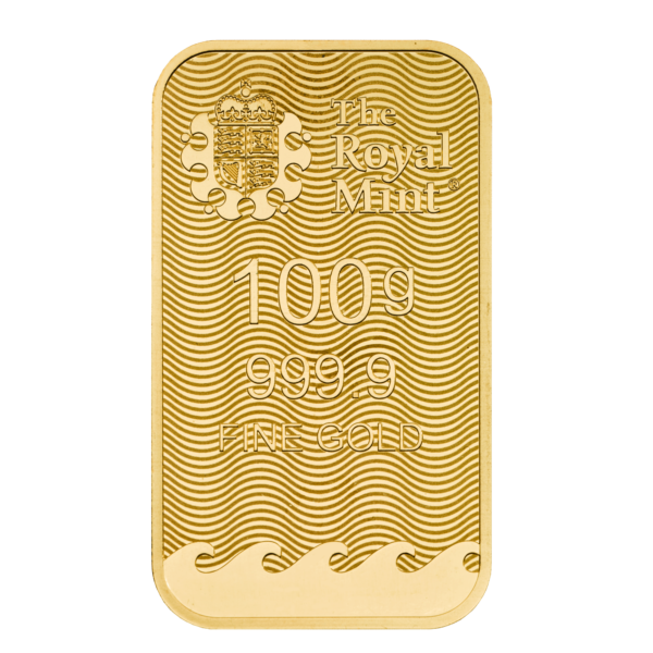 Britannia 100g Gold Cast Bar - Obverse View